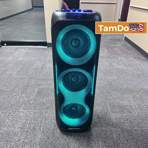 Dolphin Portable Bluetooth Party Speaker w/ LED Lights & Wired Microphone at TamDoUS Taylorsville