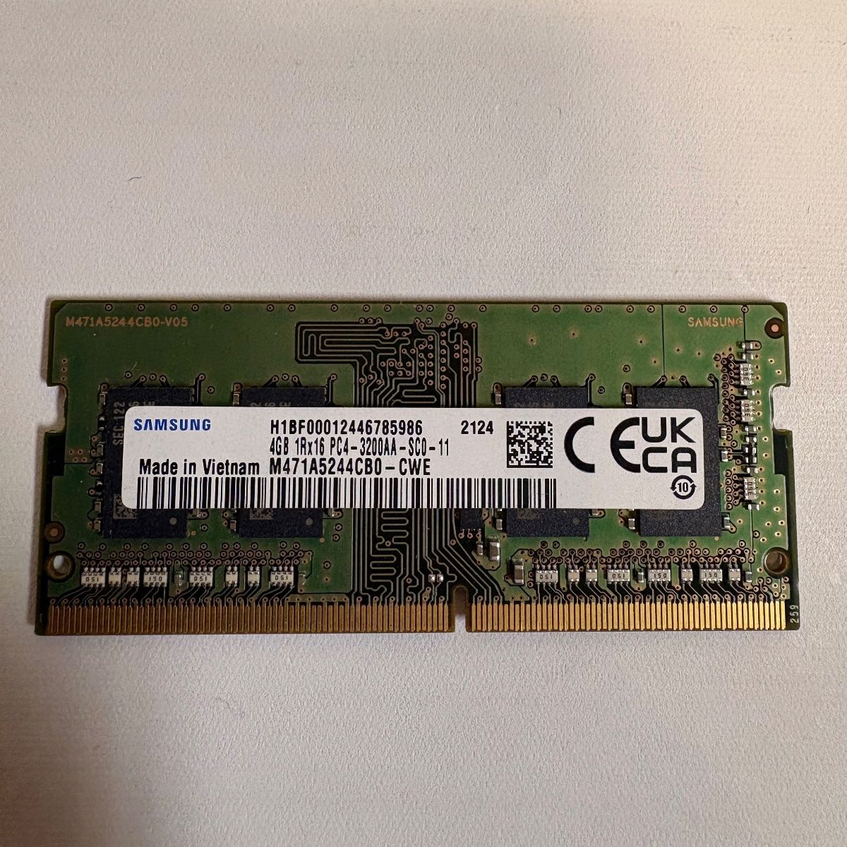 Samsung 4GB DDR4 3200MHz Laptop RAM PC4-3200AA SO-DIMM - Photo 2