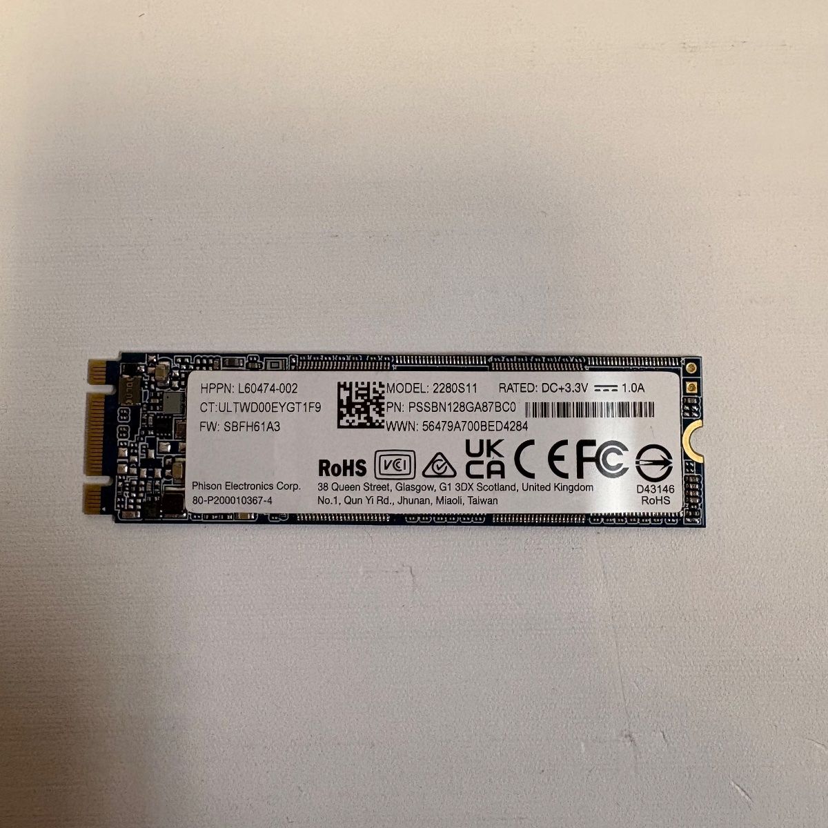 Phison 128GB M.2 SATA SSD 2280 – SATA III 6Gb/s – OEM Laptop SSD - Photo 2