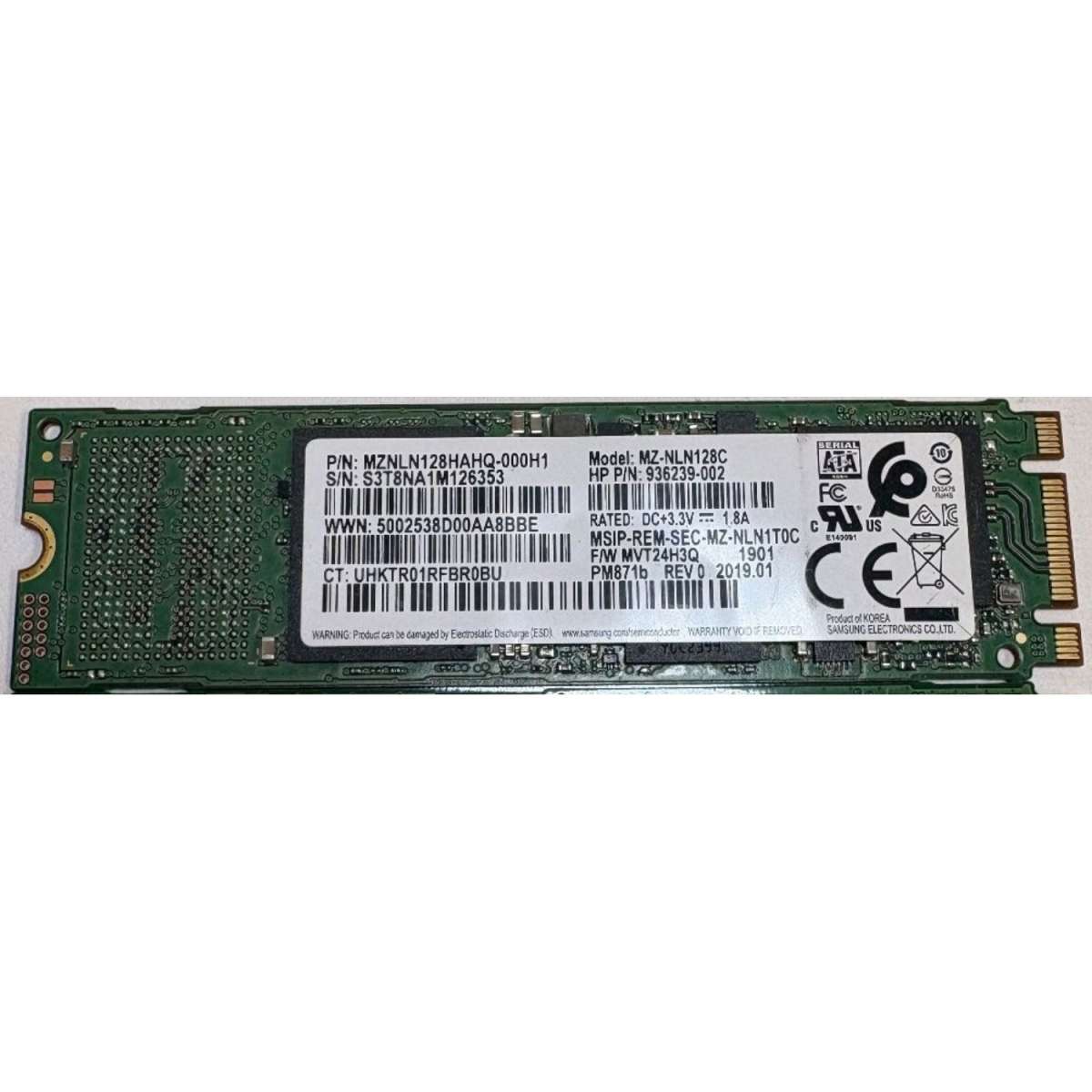 Samsung 128GB M.2 SATA SSD 2280 MZ-NLN128C PM871b Internal Solid State Drive - Photo 2