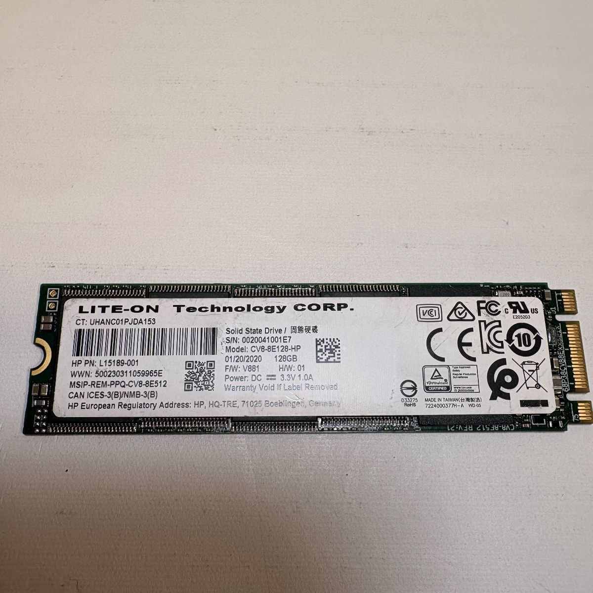 Lite-On 128GB M.2 SATA SSD 2280 CV8-BE128-HP HP OEM Internal Solid State Drive - Photo 2