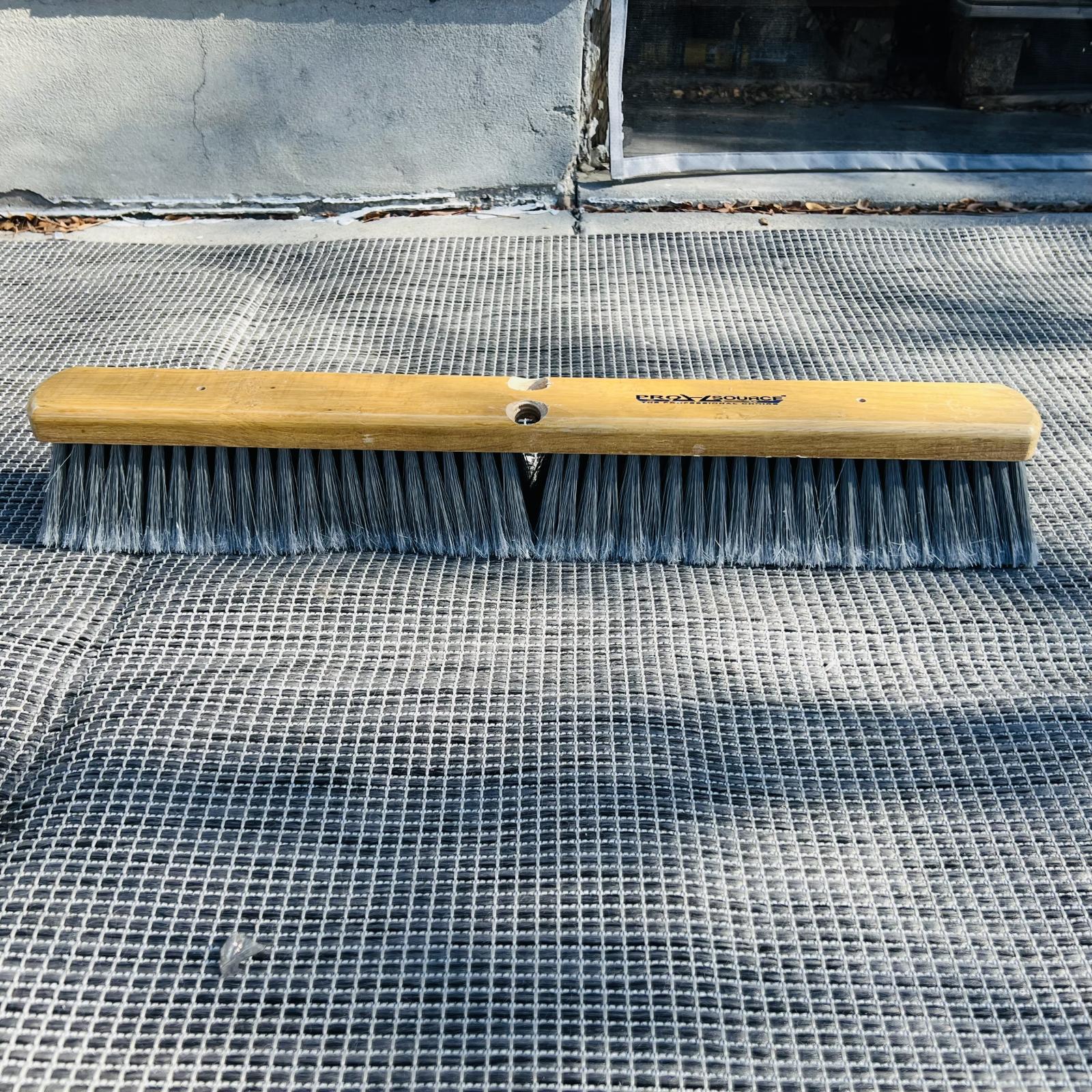ProSource 24" Grey Flagged Push Broom Heavy-Duty Commercial Floor Sweeper - Photo 2