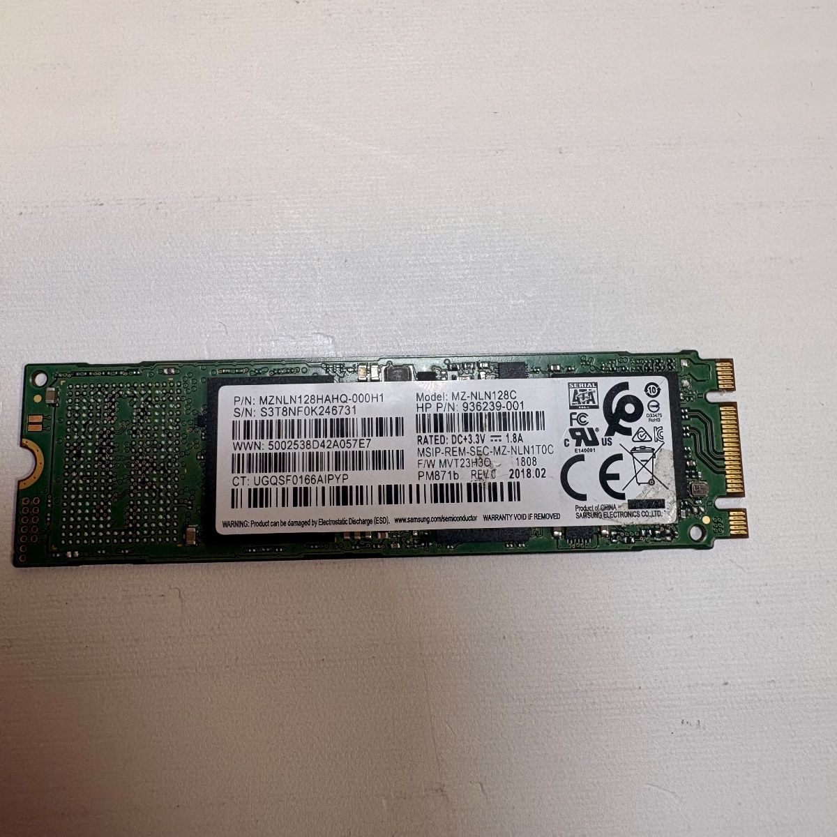 Samsung 128GB M.2 SATA SSD 2280 MZ-NLN128C PM871b Internal Solid State Drive - Photo 2