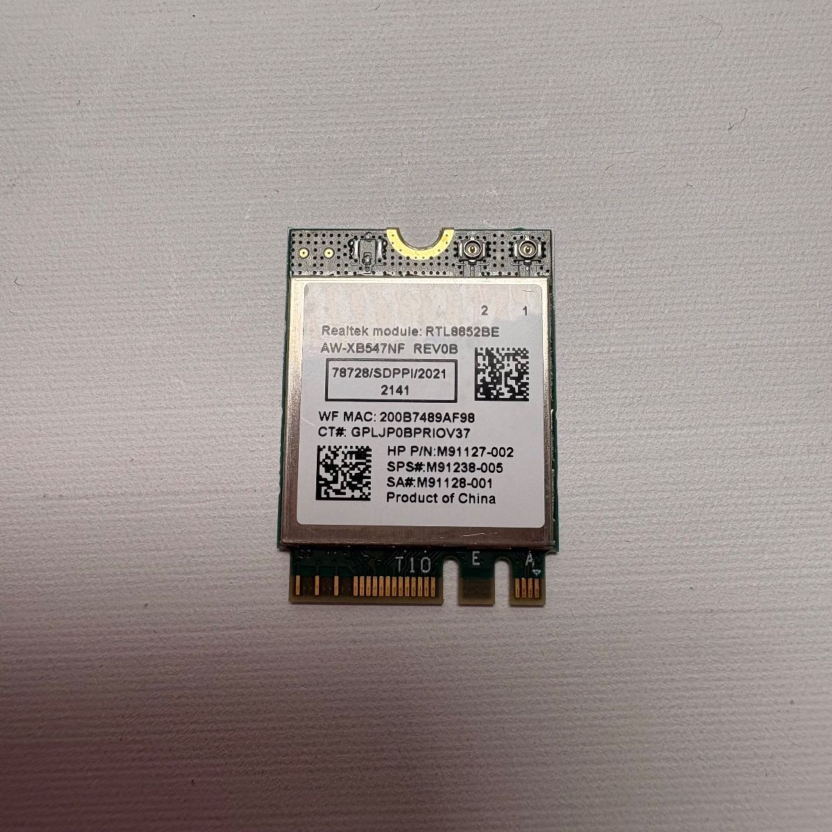 Realtek RTL8852BE M.2 2230 Wi-Fi 6E Wireless Network Card - Photo 2