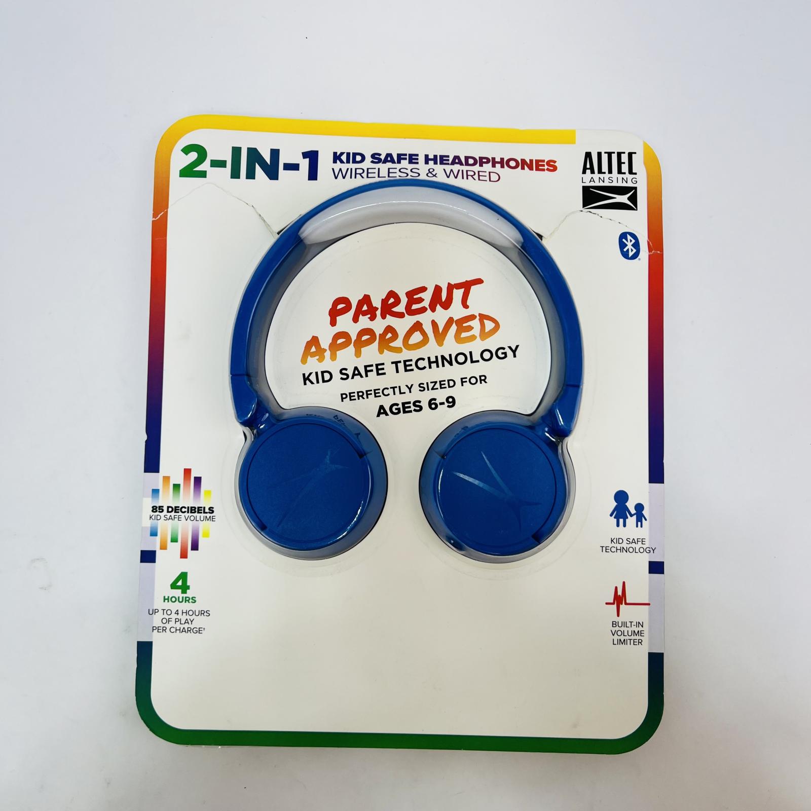 Altec Lansing Kids Safe Headphones 2-in-1 Wireless & Wired Blue - Photo 2