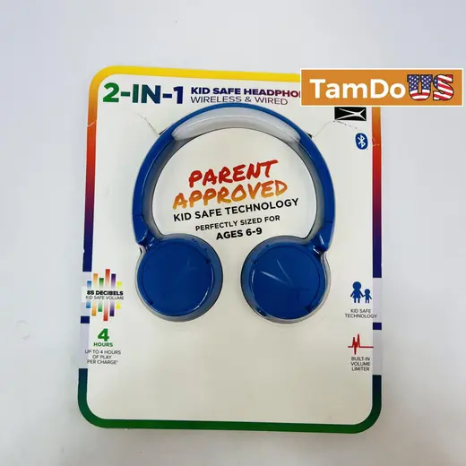 Altec Lansing Kids Safe Headphones 2-in-1 Wireless & Wired Blue at TamDoUS Taylorsville