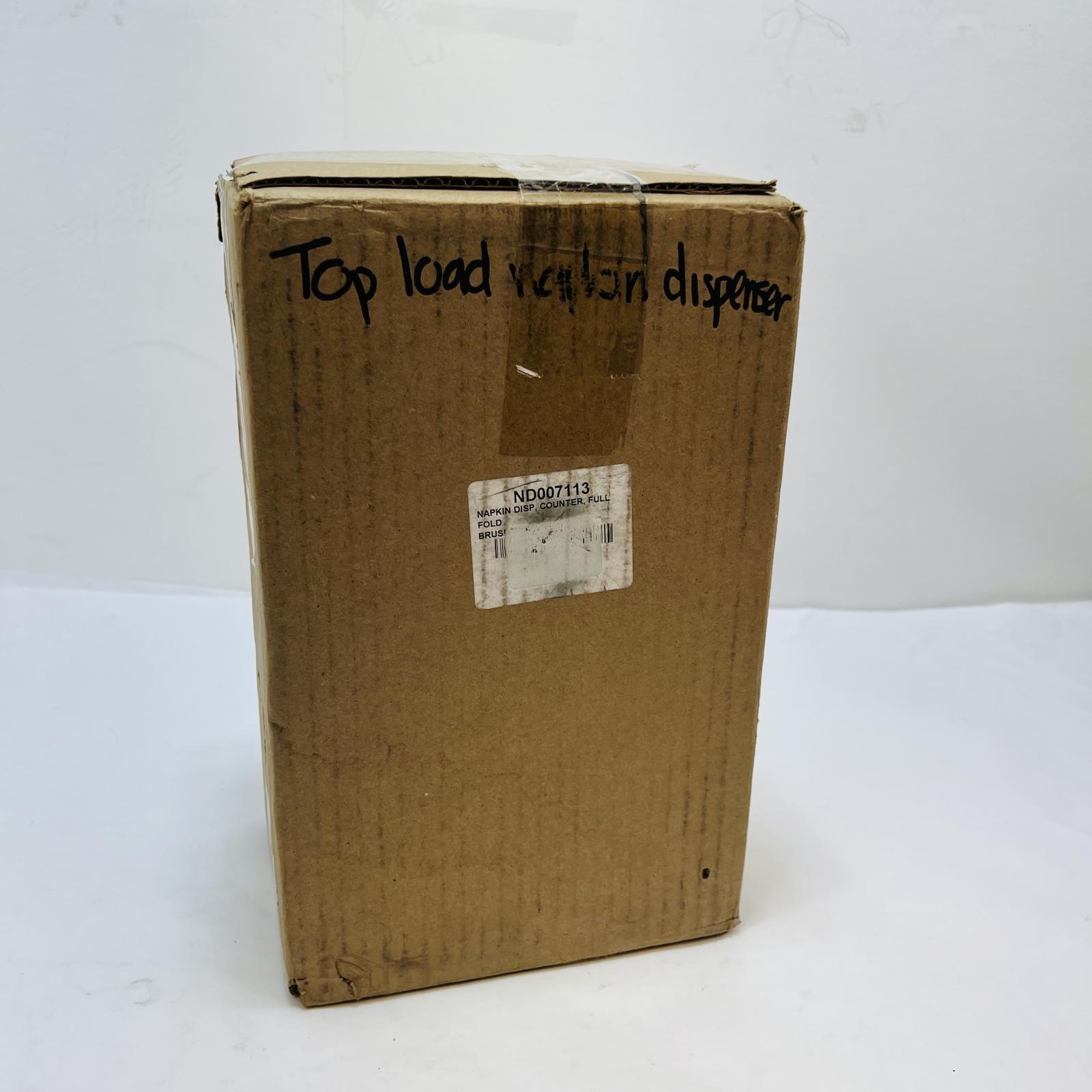 Stainless Steel Top Load Napkin Dispenser Wall Mount Counter Fold - Photo 6