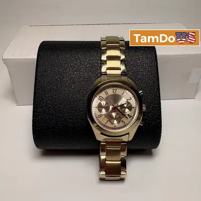 Caravelle By Bulova $399 Women's Watch 44L238 Quartz Chronograph Gold Steel 36mm at Watches, Parts & Accessories in excellent condition