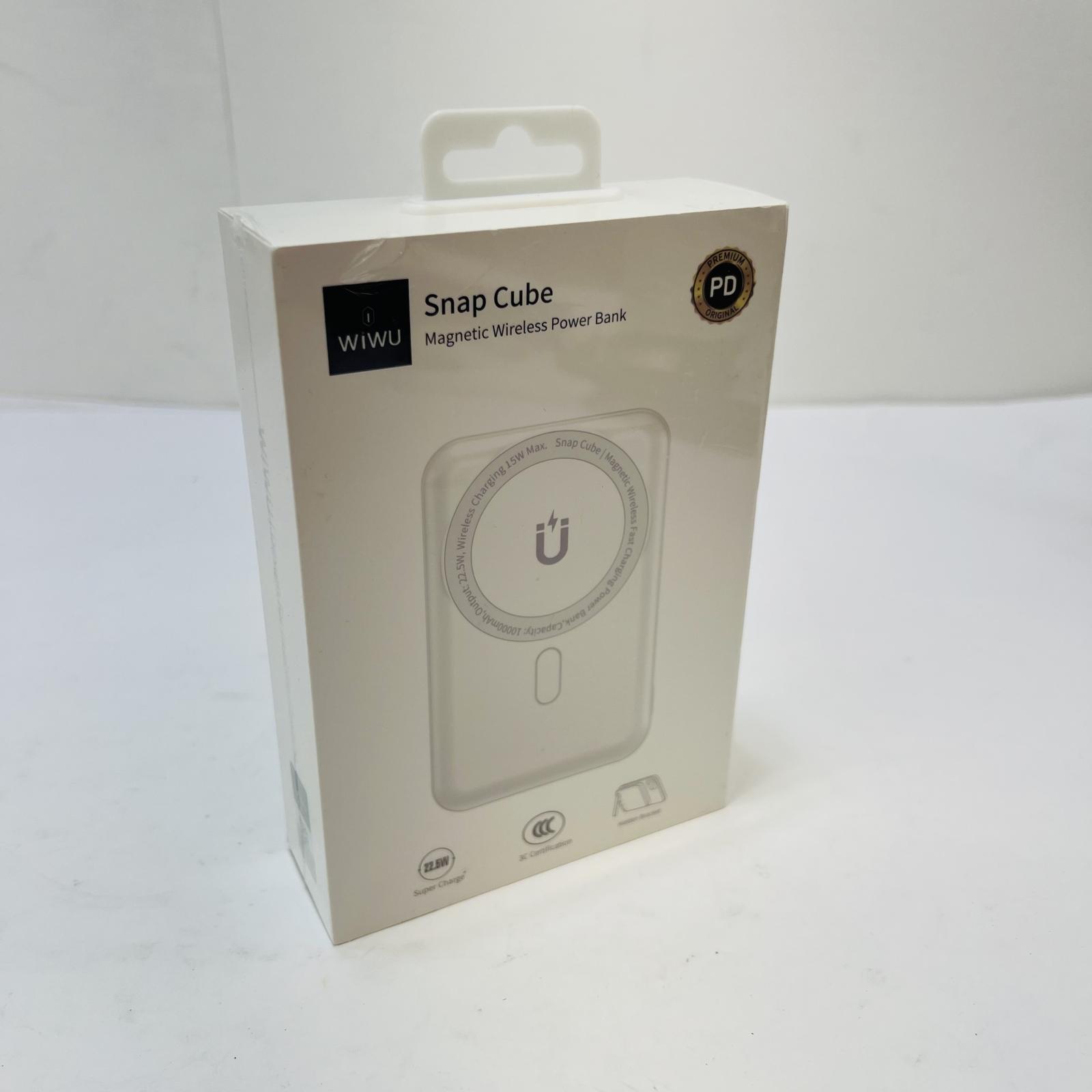 WiWU Snap Cube 10000mAh Magnetic Wireless Power Bank PD White - Photo 2