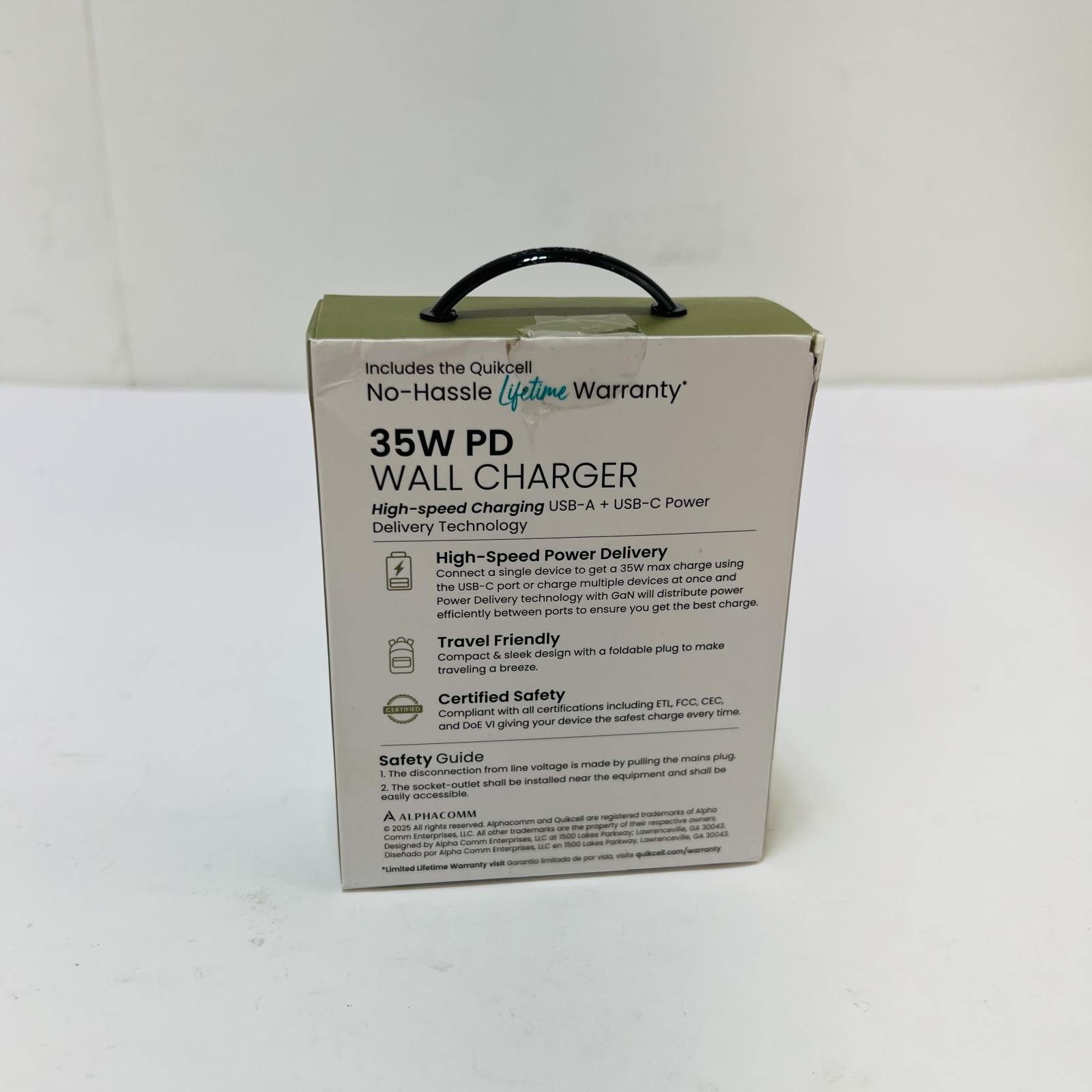 QuikCell 35W PD Wall Charger QCPD35W-WT USB-C + USB-A White - Photo 3