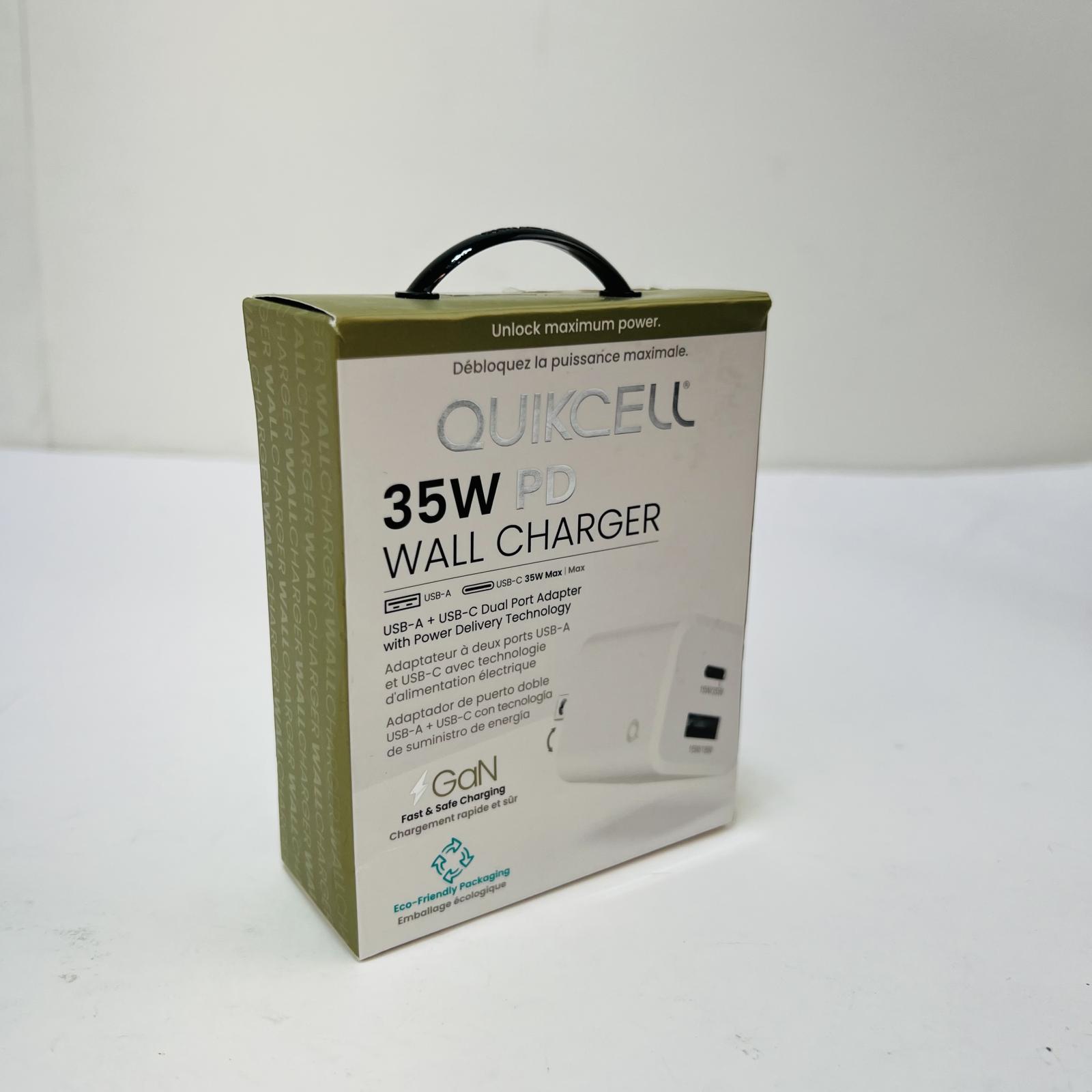 QuikCell 35W PD Wall Charger QCPD35W-WT USB-C + USB-A White - Photo 2