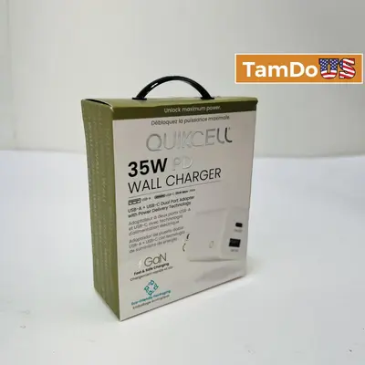 QuikCell 35W PD Wall Charger QCPD35W-WT USB-C + USB-A White at Laptop & Desktop Accessories in new_open_box condition