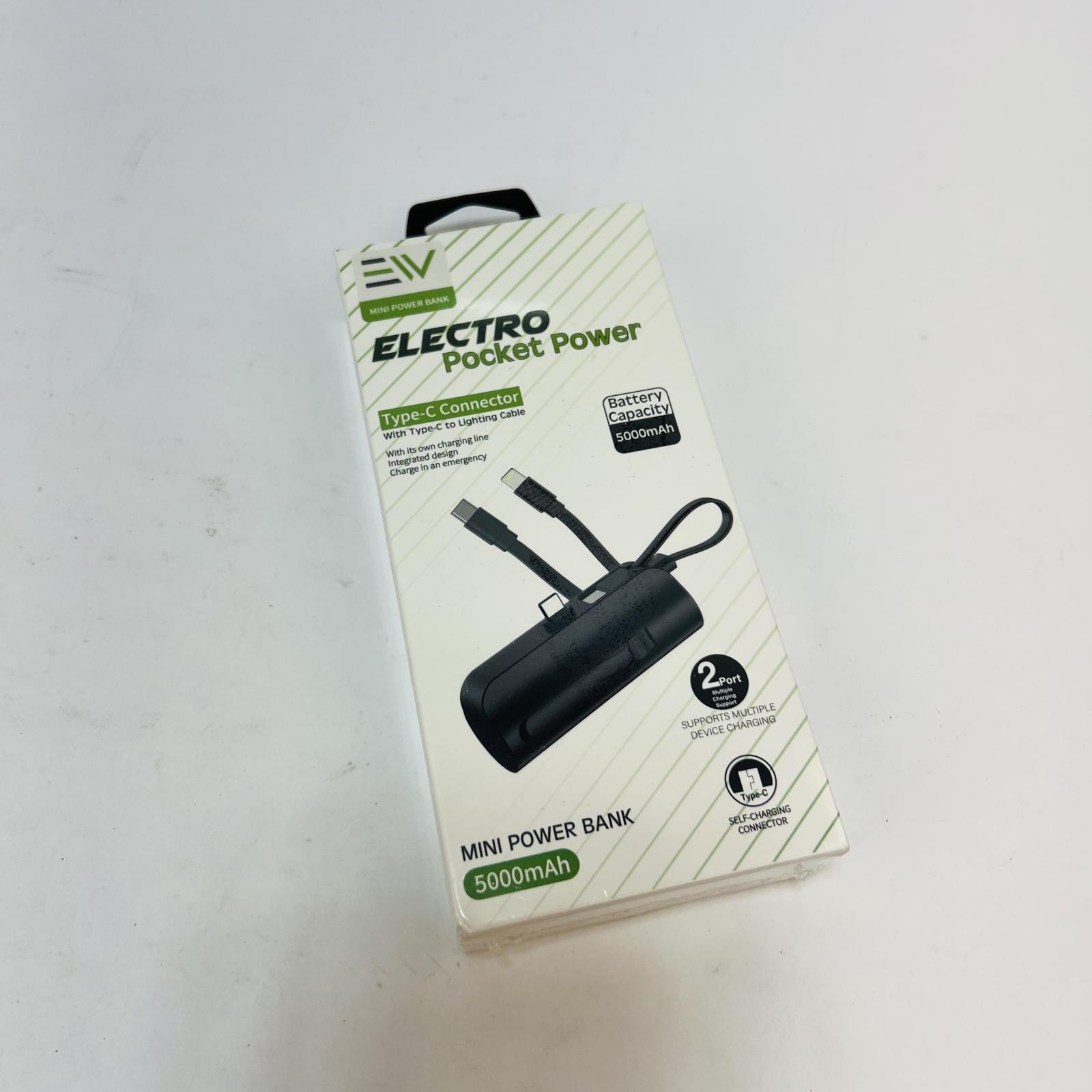 EV Electro Pocket Power 5000mAh Mini Power Bank USB-C Black - Photo 2