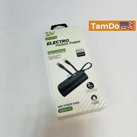 EV Electro Pocket Power 5000mAh Mini Power Bank USB-C Black at TamDoUS Taylorsville
