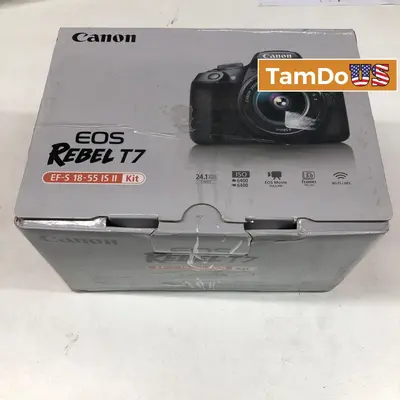Canon Rebel T7 DSLR 24MP WiFi Camera EF-S 18-55mm IS II Lens Kit at Digital Cameras in excellent condition