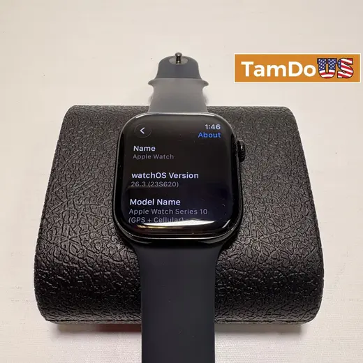 Apple Watch Series 10 (46mm, Cellular) Jet Black AL Case Black Sport Band M/L at TamDoUS Taylorsville