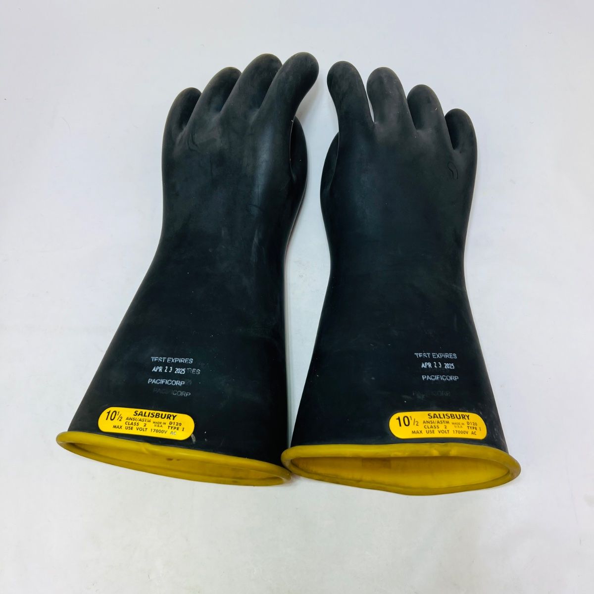 Salisbury Class 2 Electrical Rubber Gloves 10.5" 17kV ANSI ASTM Type I - Photo 2