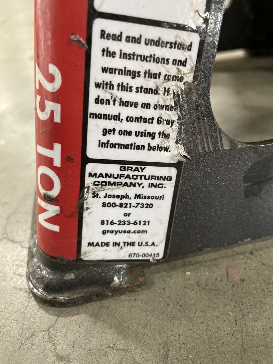 Gray 25 Ton Vehicle Support Jack Stand (12-20") - Photo 7