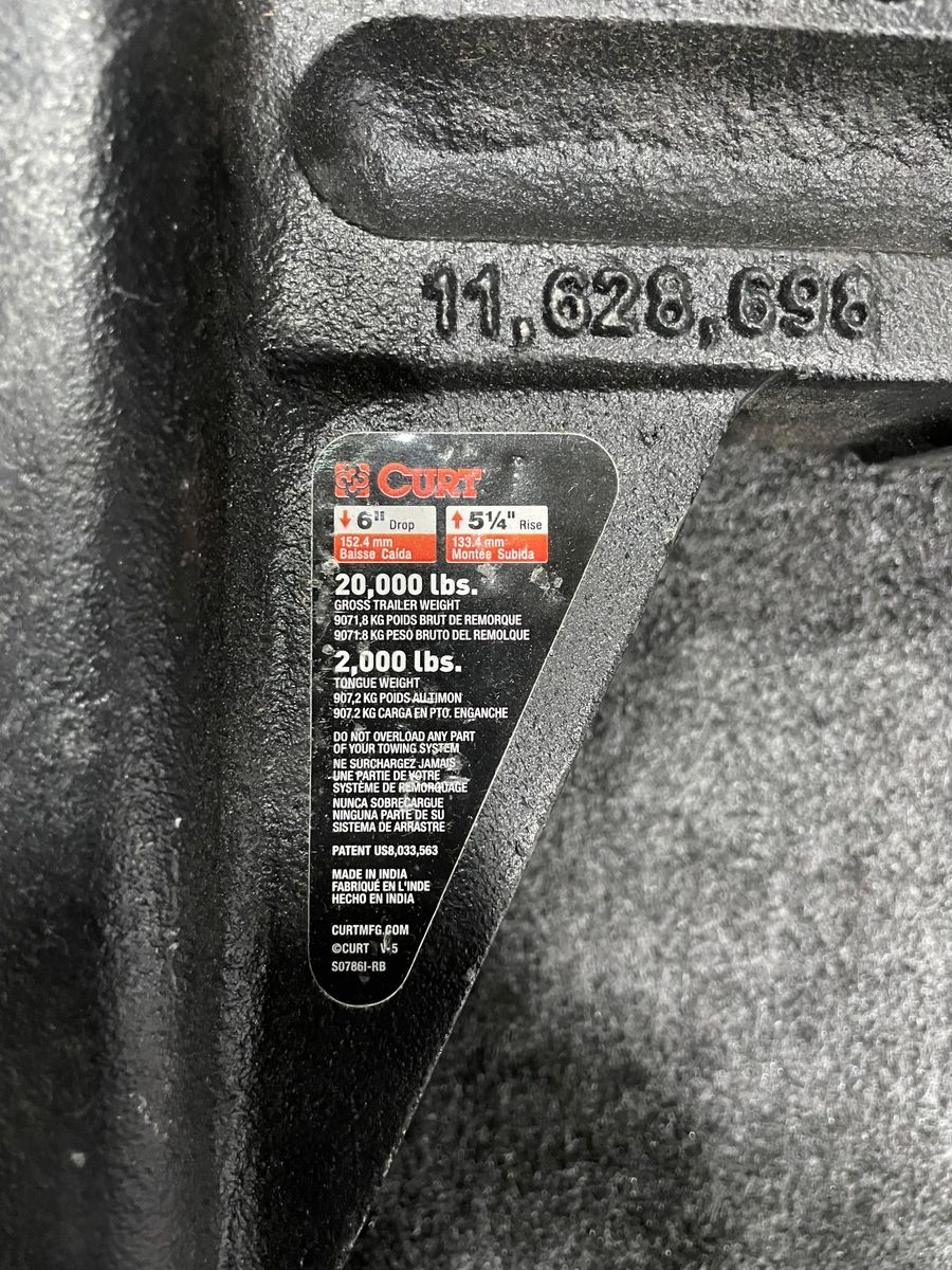 CURT Adjustable Trailer Hitch 20,000 lb 2-5/16" Ball 2" Receiver - Photo 3