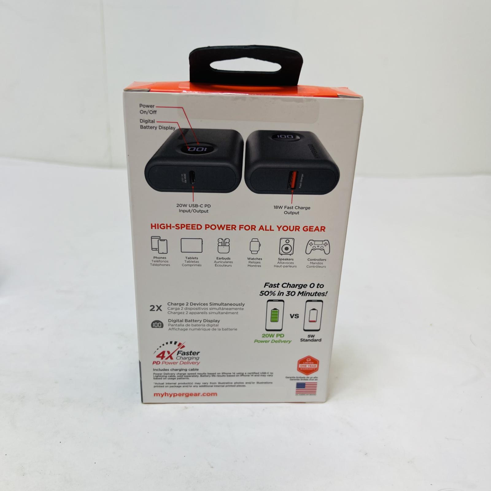 HyperGear 10000mAh 38W Power Bank, 20W PD USB-C Fast Charge - Photo 3